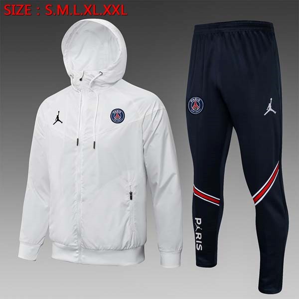 Windjacke Paris Saint Germain Komplett Set 2022 Weiß Schwarz 1